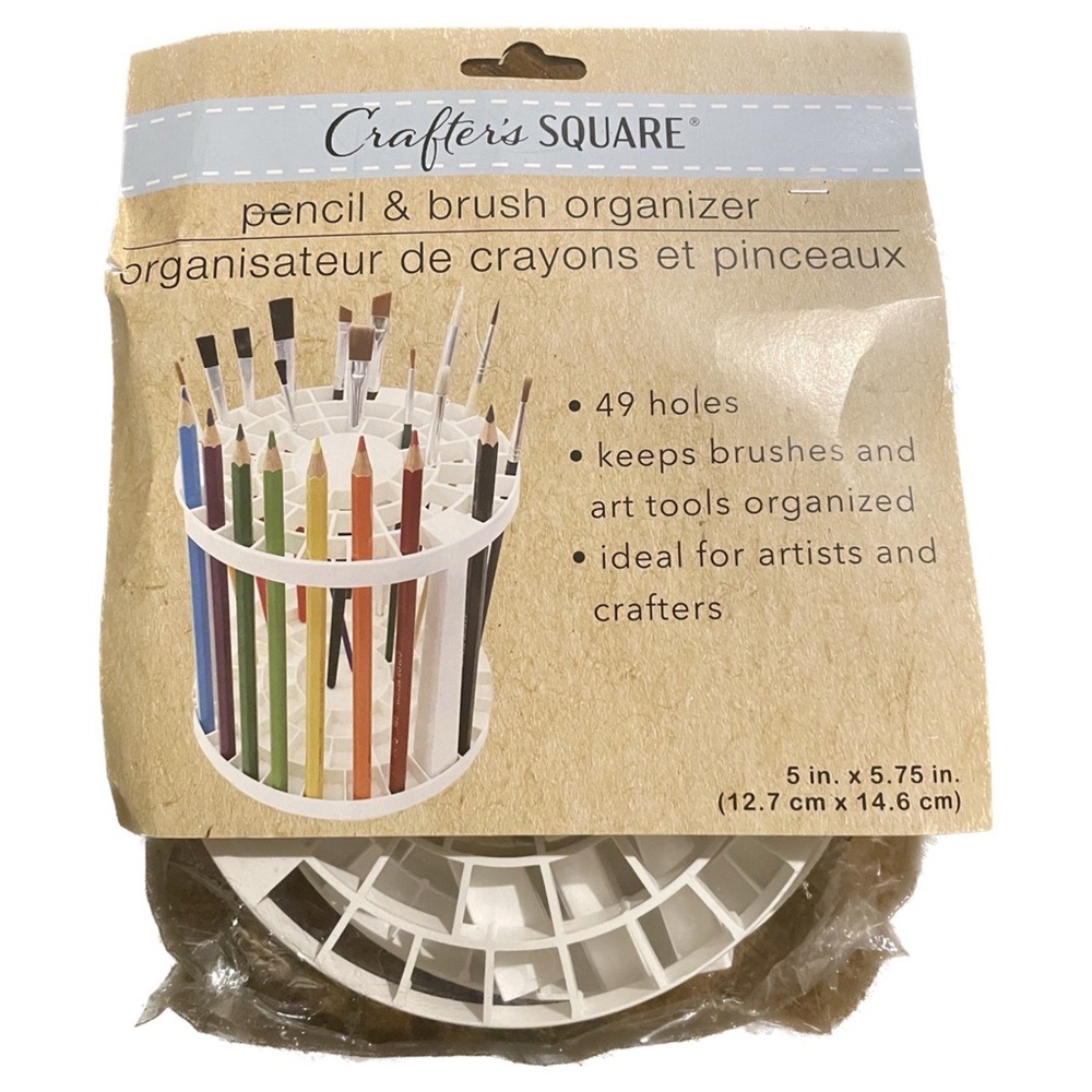 NEW Pencil & Brush Organizer Crafter's Square Paintbrush Organizer 49 slots